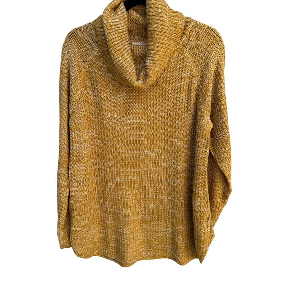 Its Our Time Mustard Yellow Womens Open Knit Cowl Neck Long Sleeve Sweater XL - Picture 1 of 10